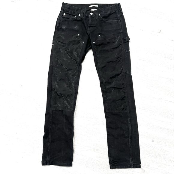 Helmut Lang Masc Lo Utility Double Knee Jeans Womens 27 Black - Picture 1 of 6